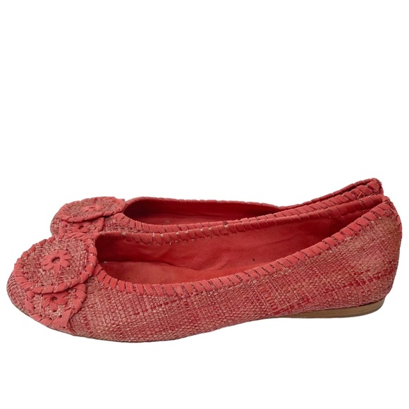 JACK ROGERS Orange Red Straw Slip On Flats Size 8M - Picture 5 of 12